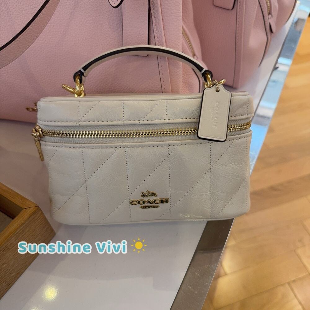 NWT Coach Rainer Crossbody Bag 18 With Quilting CEO22 Gold/Chalk